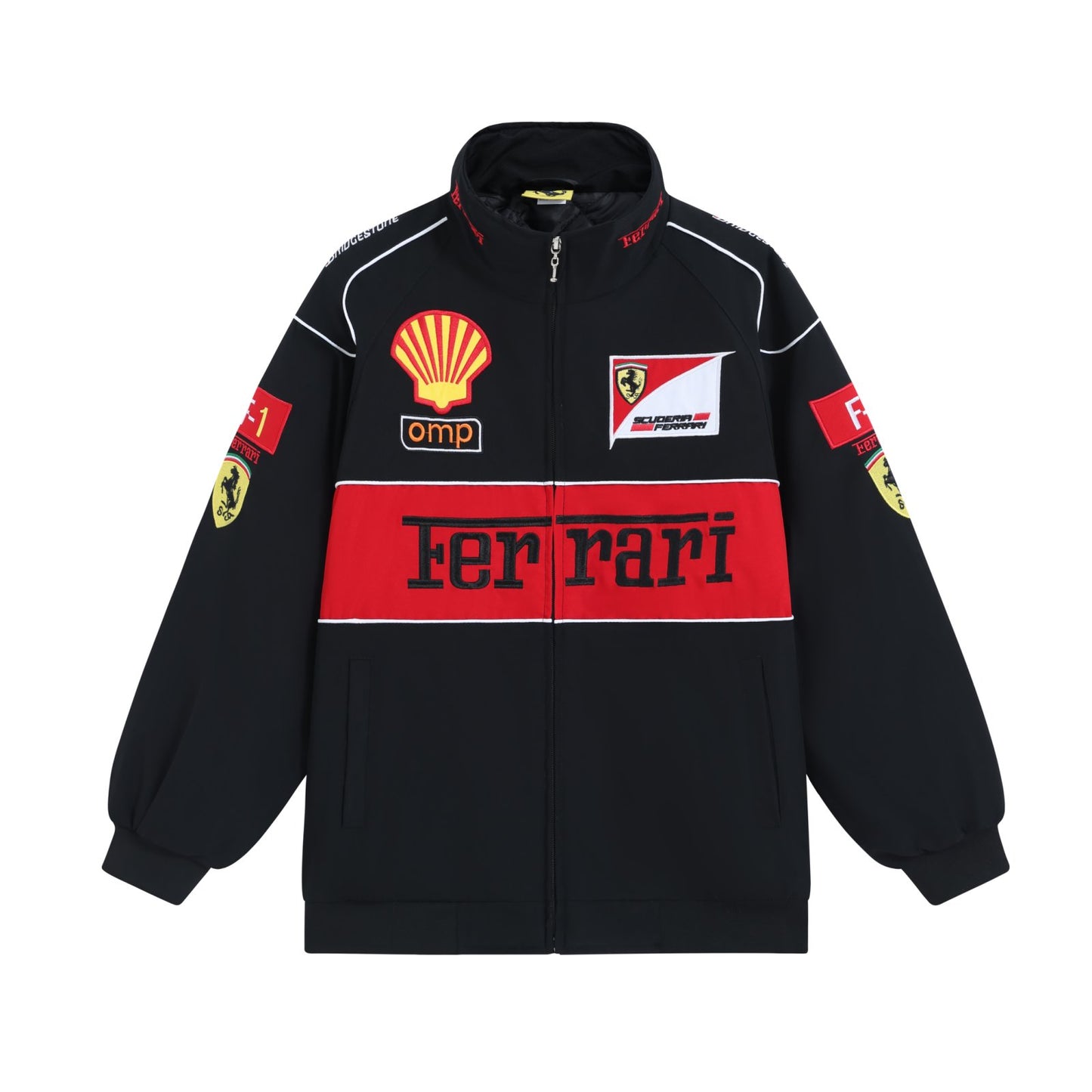 Black 00s Ferrari Vintage F1 Jacket