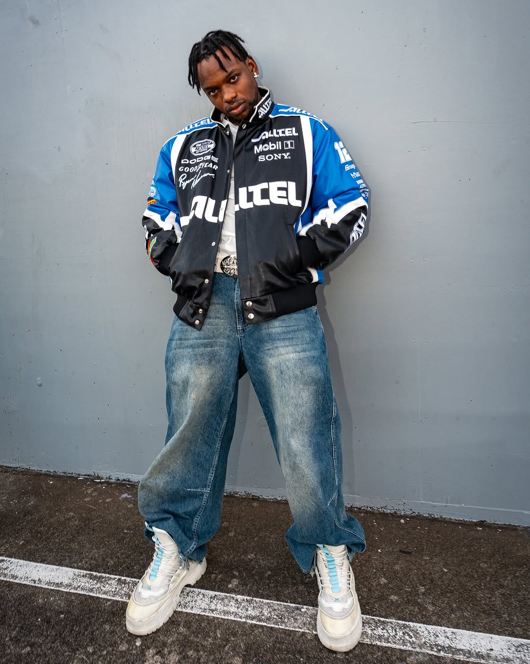 Alltel Vintage Leather Nascar Racing Jacket