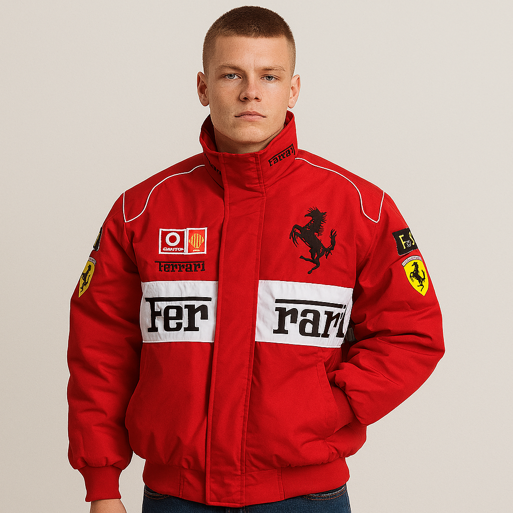Red Big Ferrari Vintage F1 Jacket