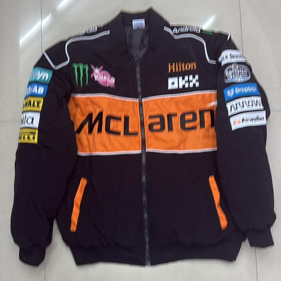 V.V.G x 2025 Black Orange Mclaren F1 Racing Jacket