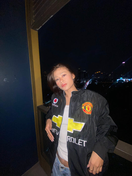 Black Manchester United Vintage Jacket