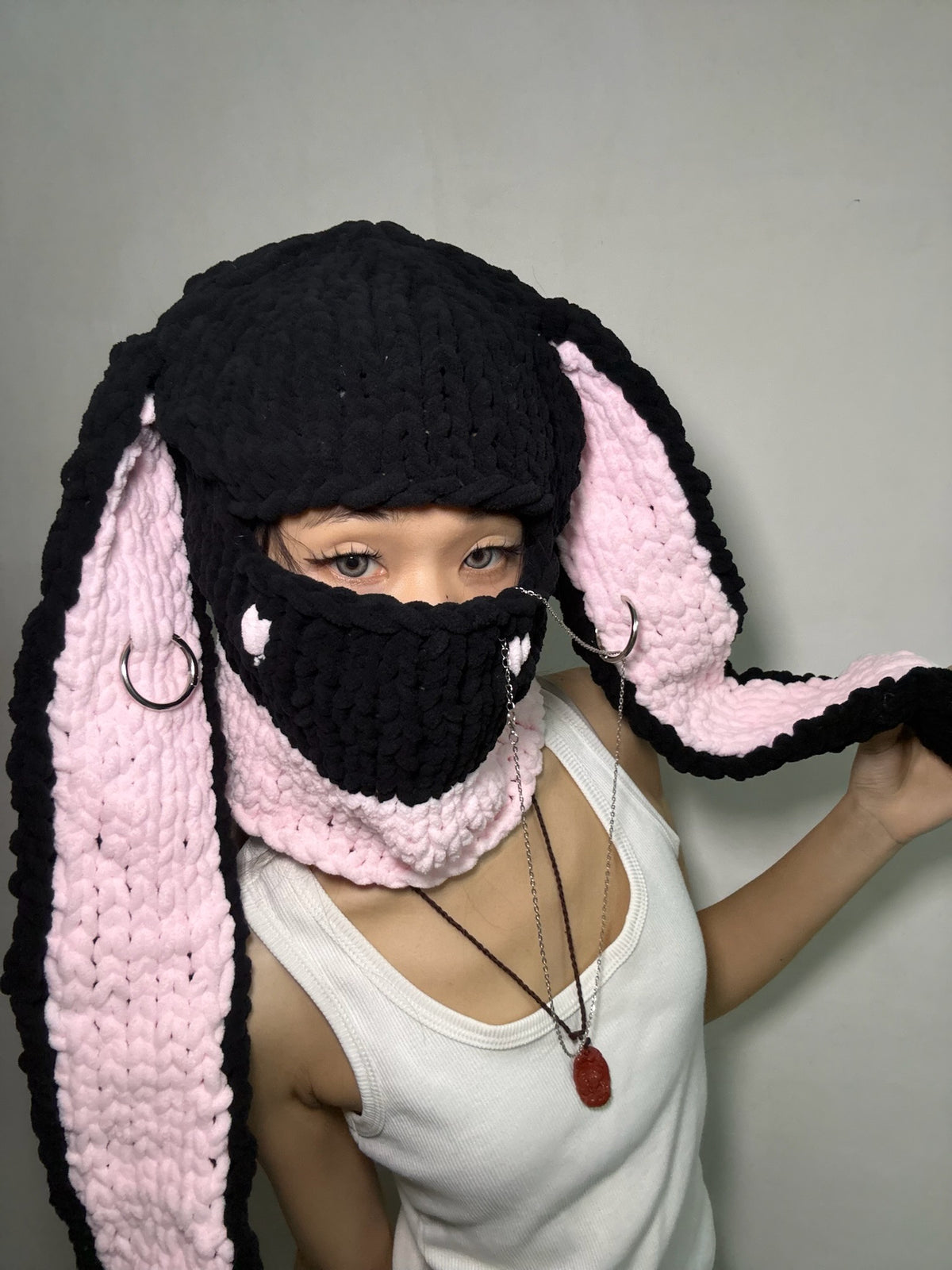 Bunny Ears Hood – Black / Light Pin