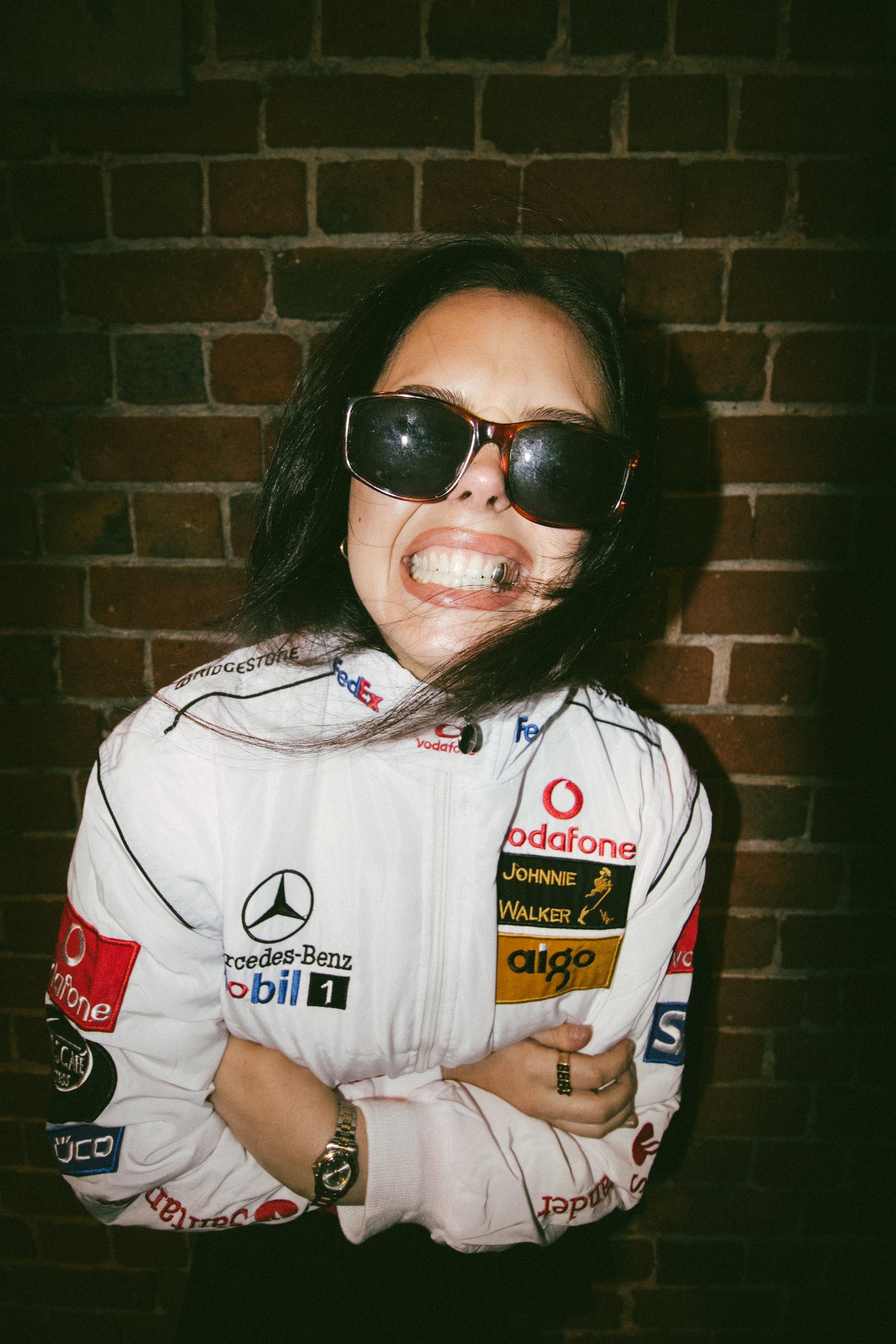 White Mercedes-McLaren F1 racing jacket