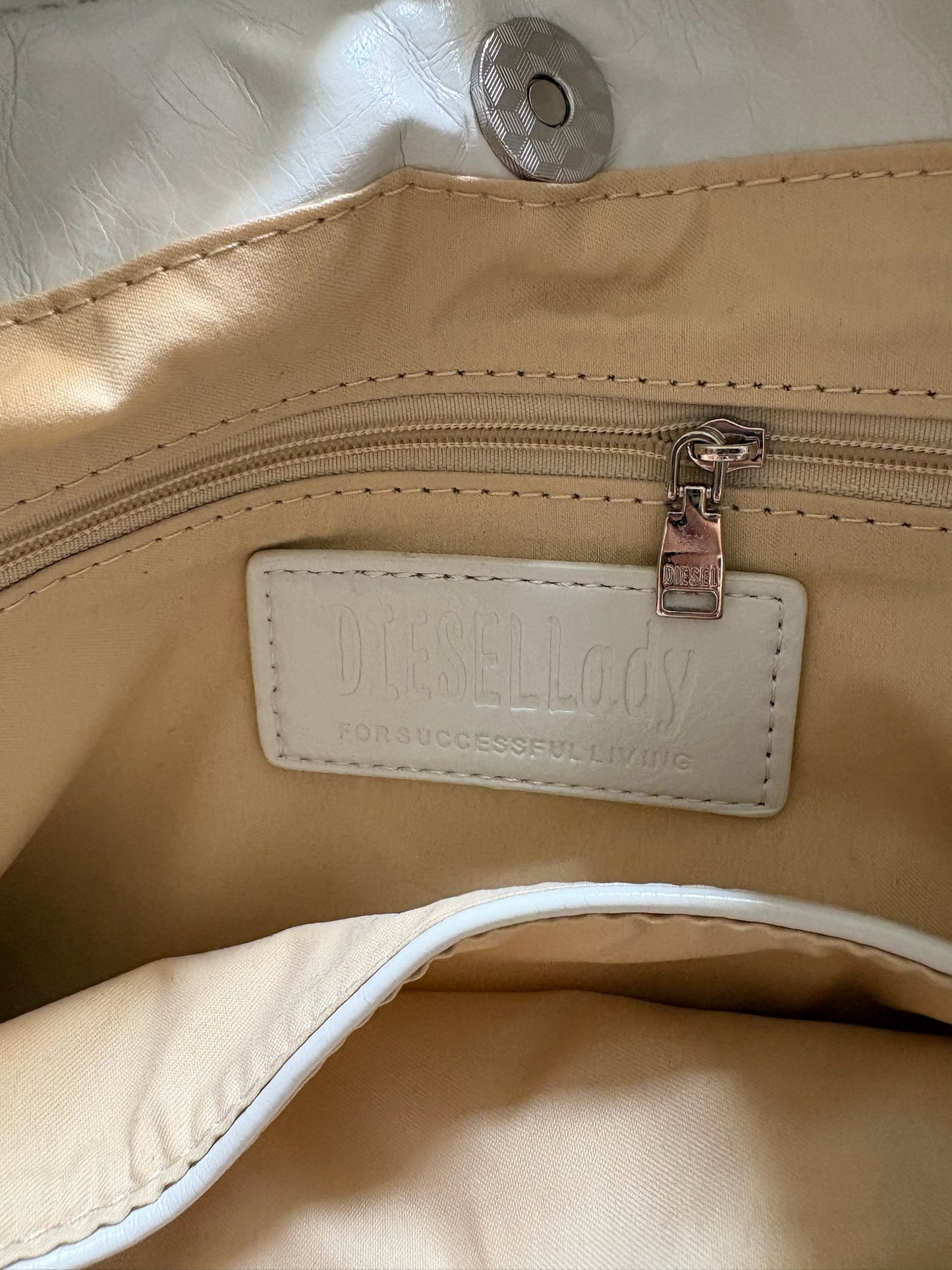 Diesel Shoulder Bag – Pearl White