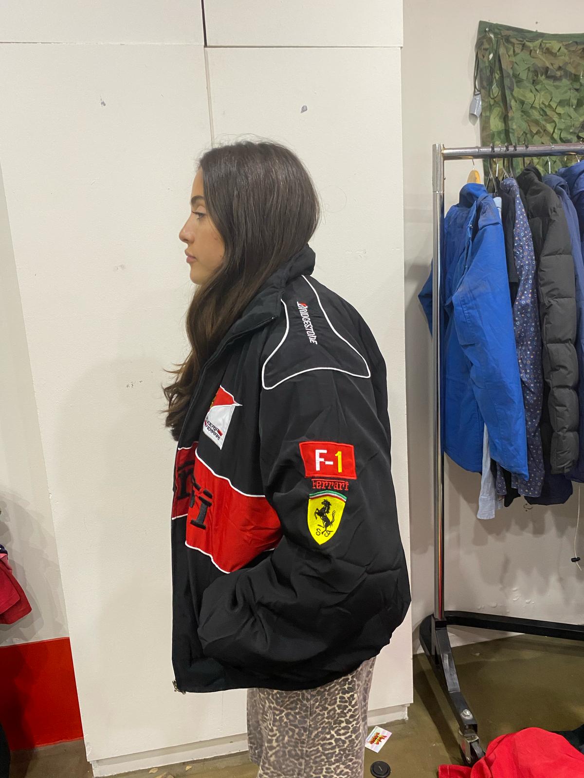 Black 00s Ferrari Vintage F1 Jacket