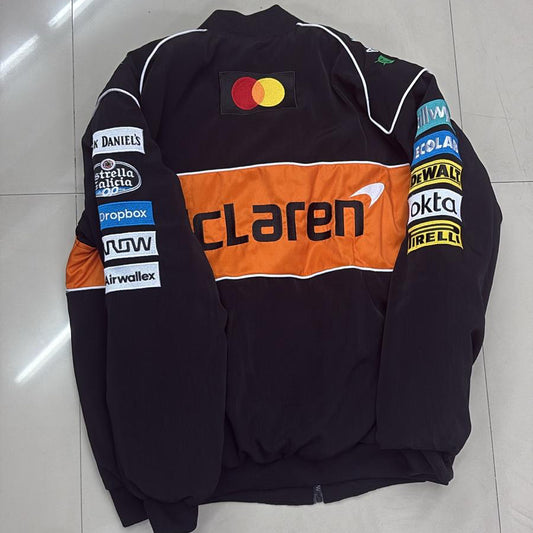 V.V.G x 2025 Black Orange Mclaren F1 Racing Jacket