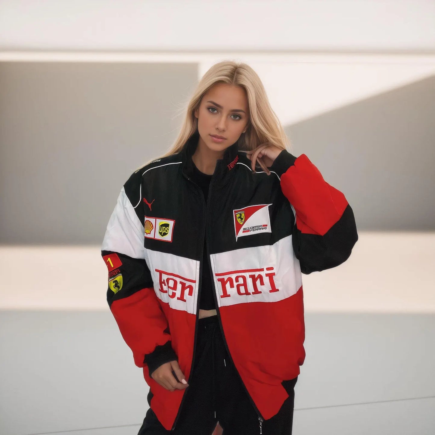 White Ferrari Puma Vintage Racing Jacket