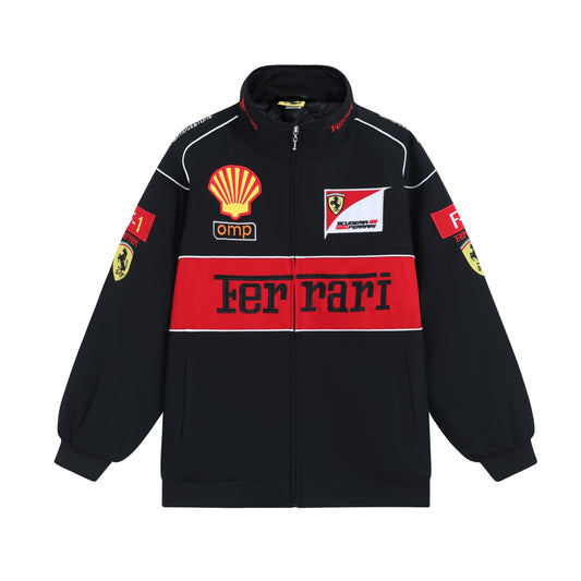 Black 00s Ferrari Vintage F1 Jacket