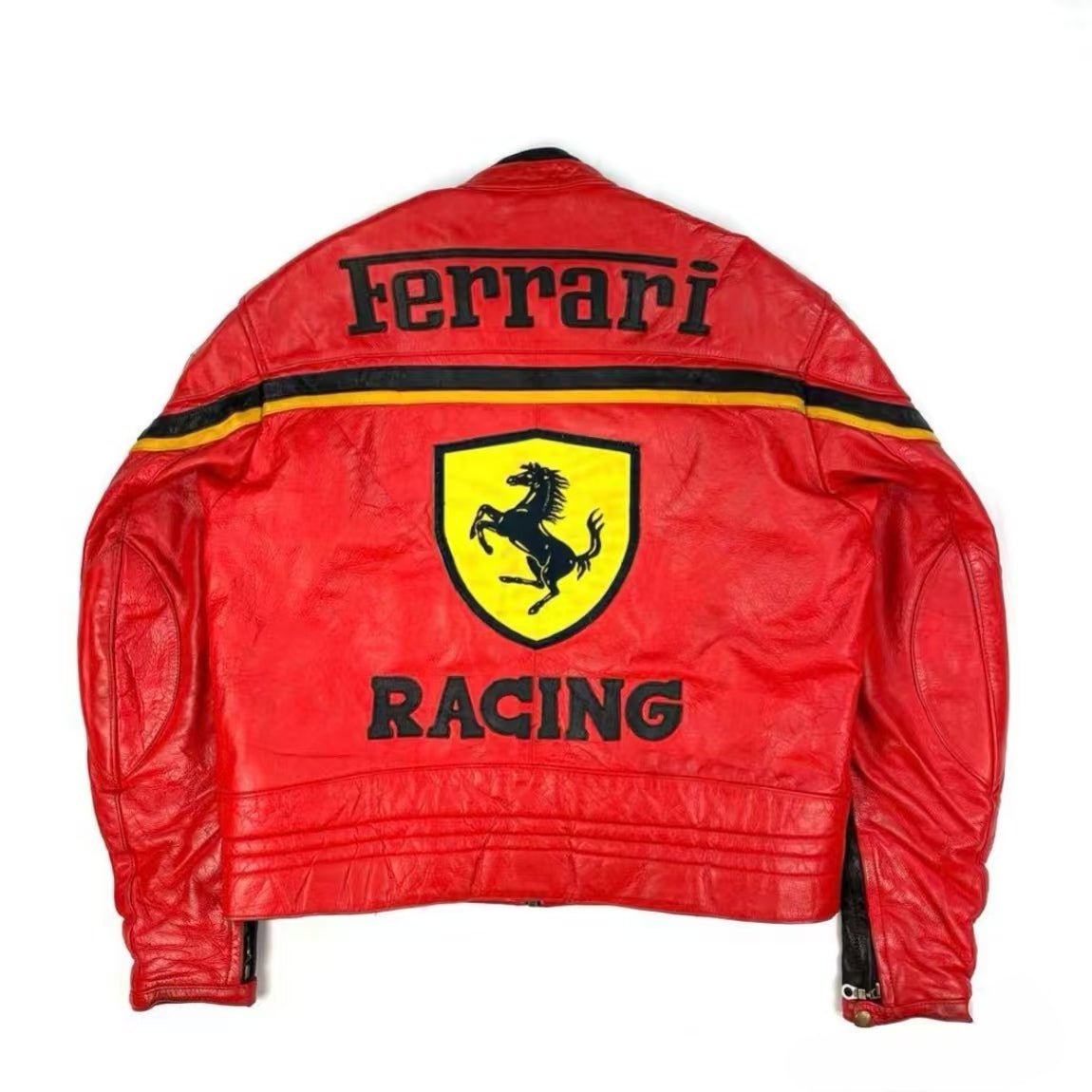 Y2k Ferrari Racing Motorcycle Leather Jacket