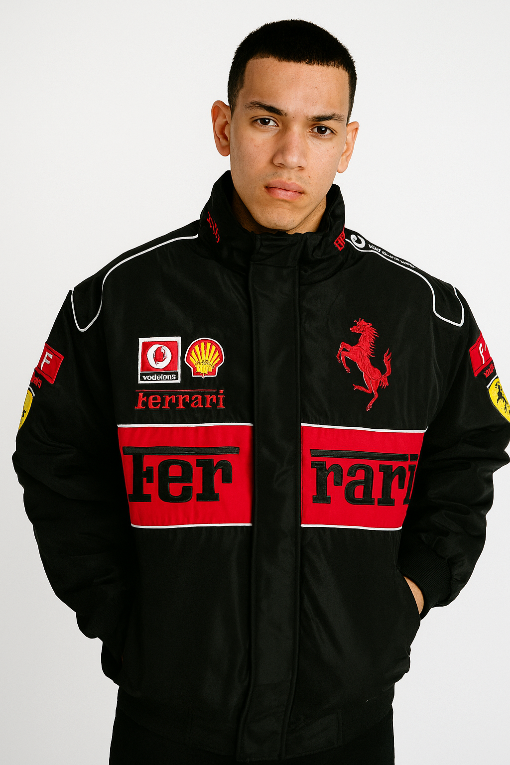 Black Big Ferrari Vintage F1 Jacket