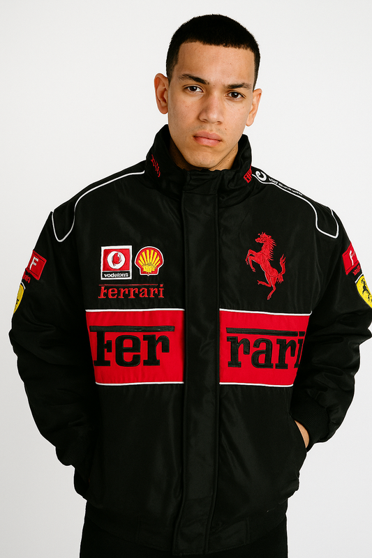 Black Big Ferrari Vintage F1 Jacket