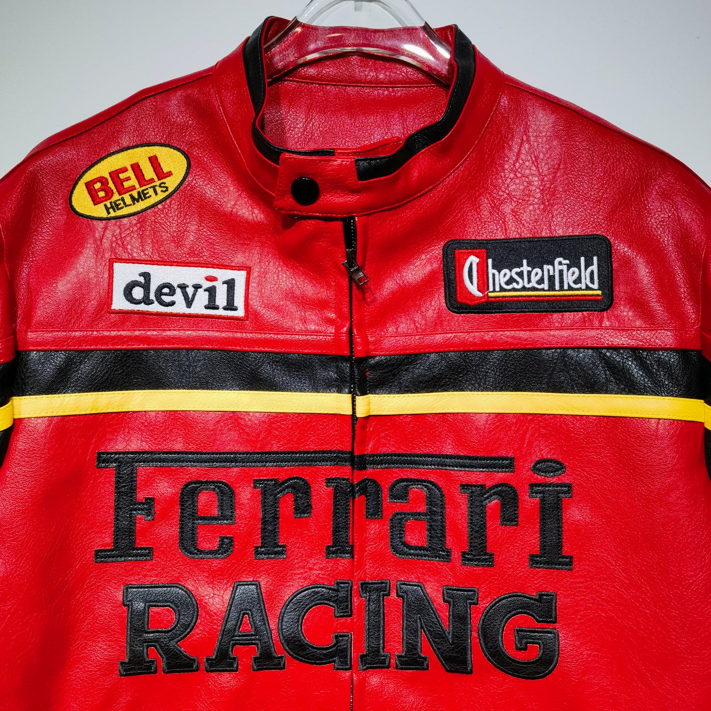 Y2k Ferrari Racing Motorcycle Leather Jacket