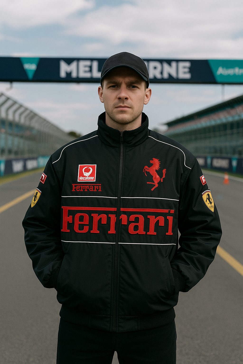 Black Big Ferrari Vintage F1 Jacket