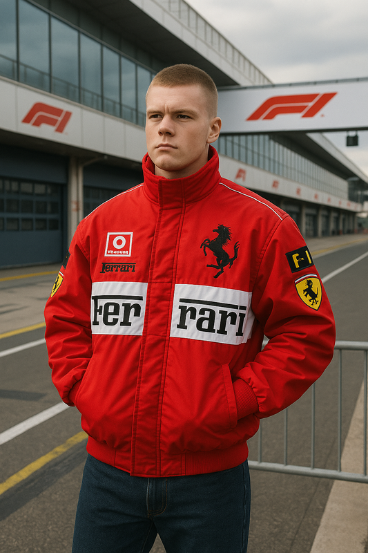 Red Big Ferrari Vintage F1 Jacket