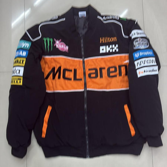 V.V.G x 2025 Black Orange  Mclaren F1 Racing Jacket