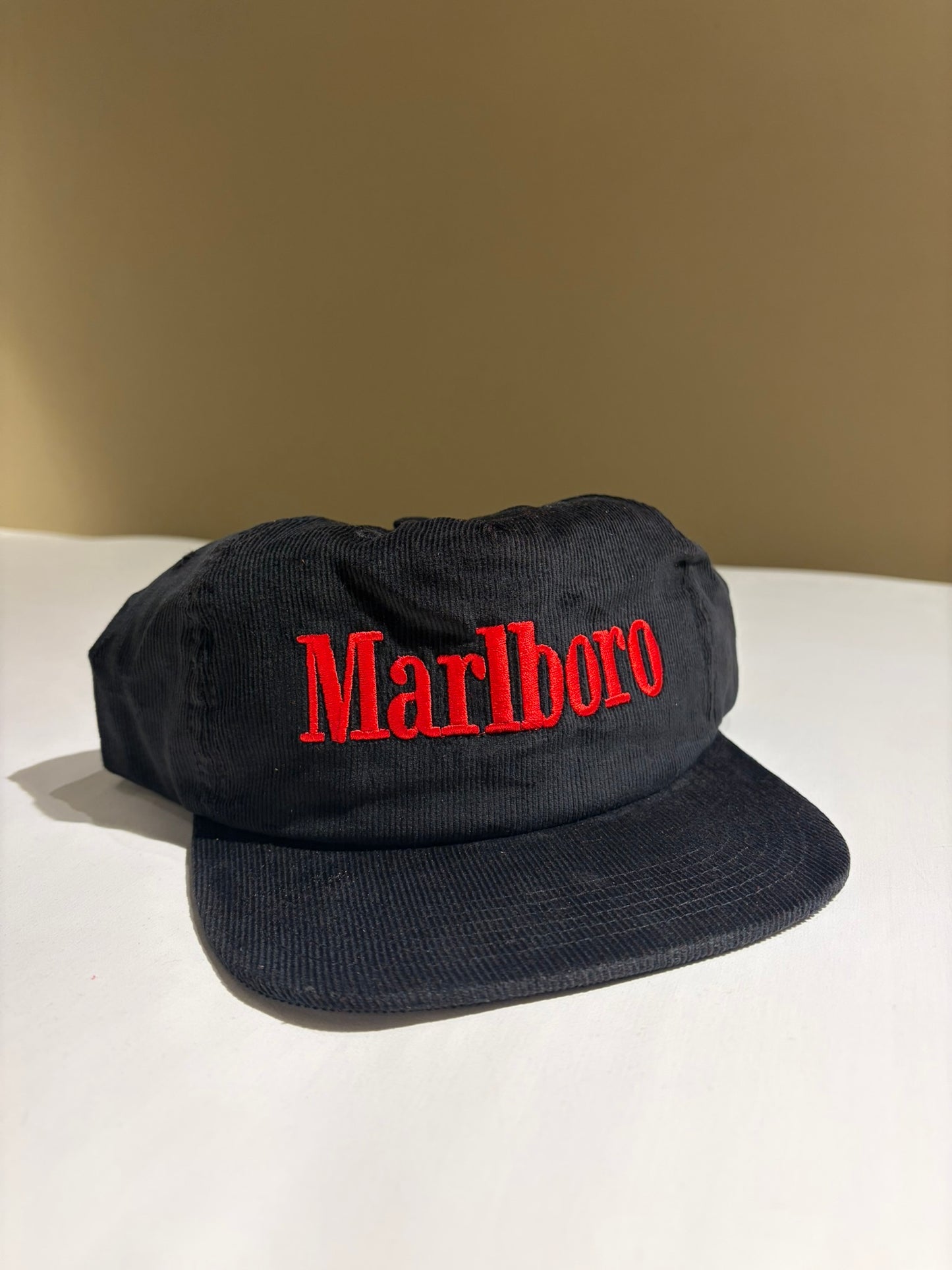 Marlboro Corduroy Snapback Cap-Black