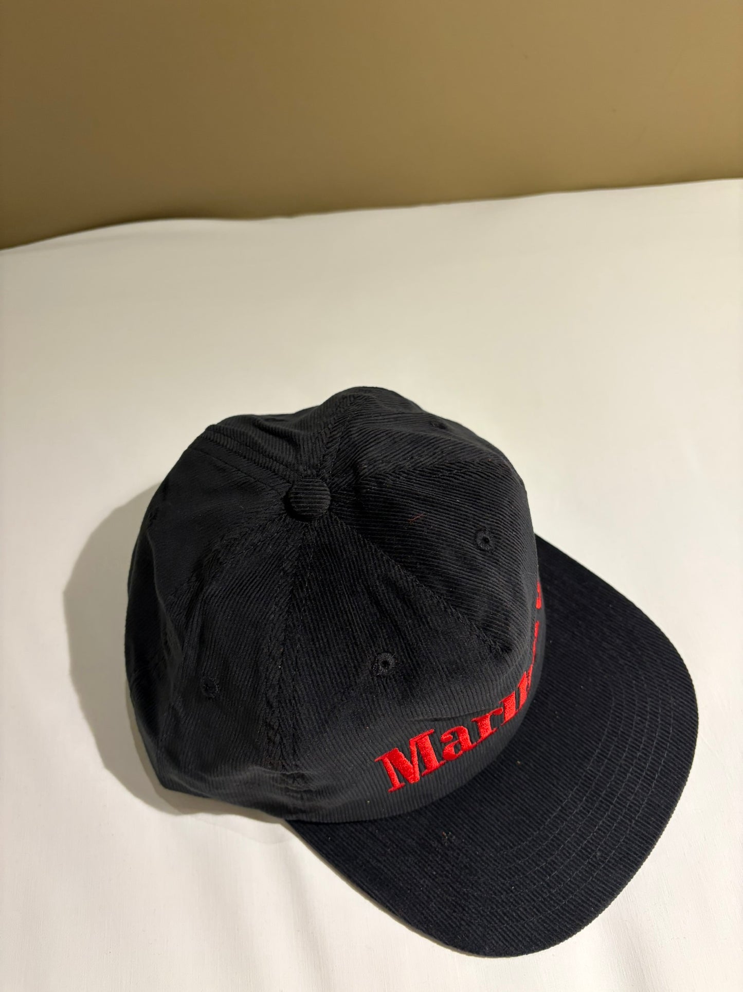 Marlboro Corduroy Snapback Cap-Black