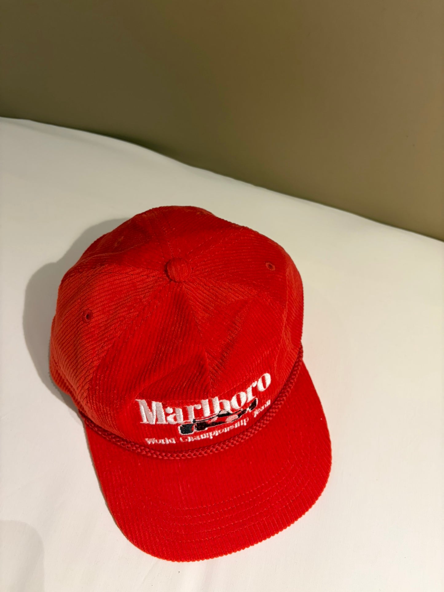 Marboro World Championship Team corduroy snapback hat-Red