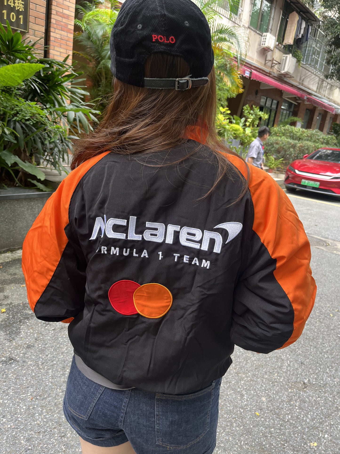 McLaren  F1 Team racing bomber jacket-Black Orange