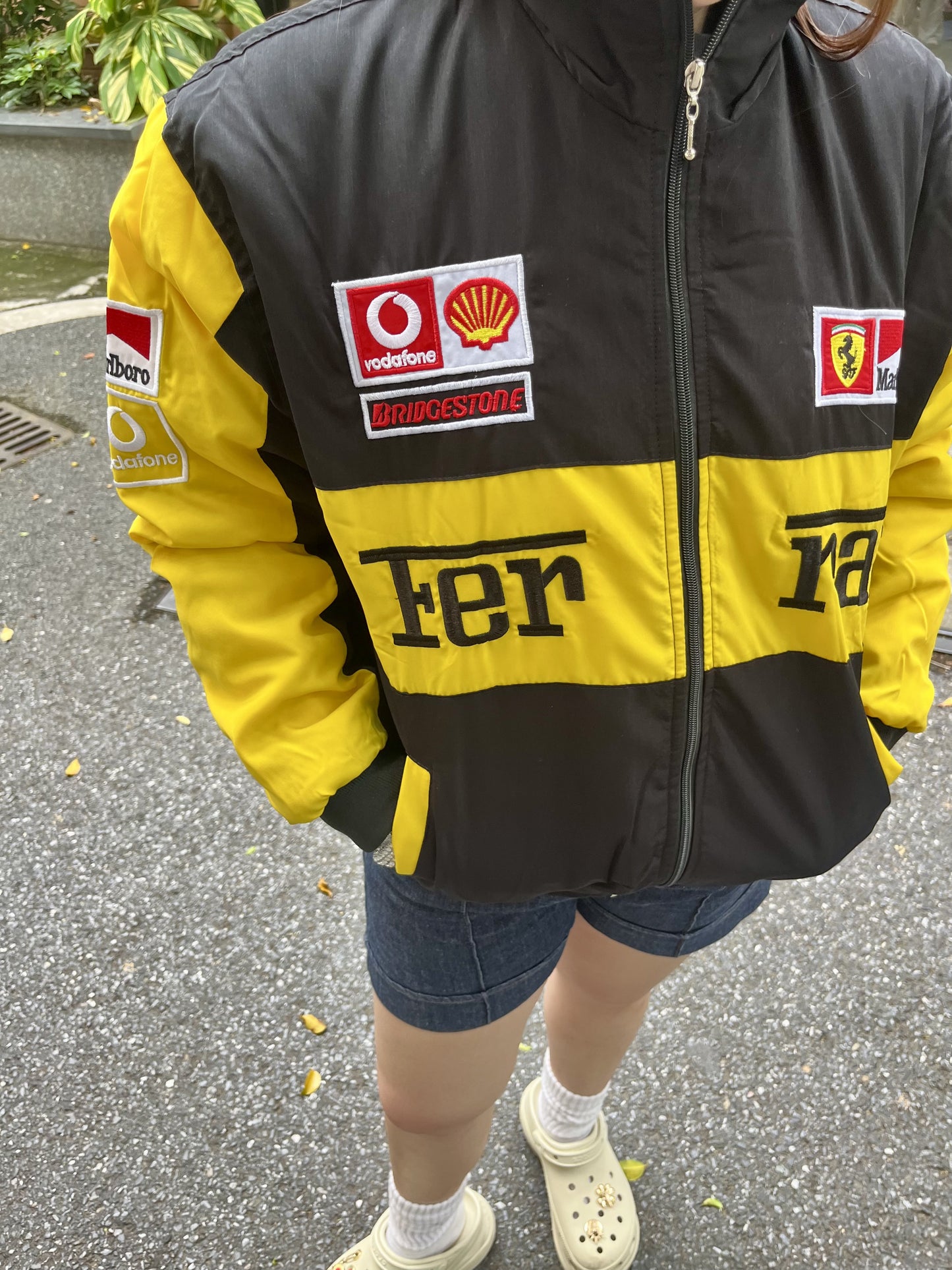 Ferrari F1 racing jacket-Black Yellow