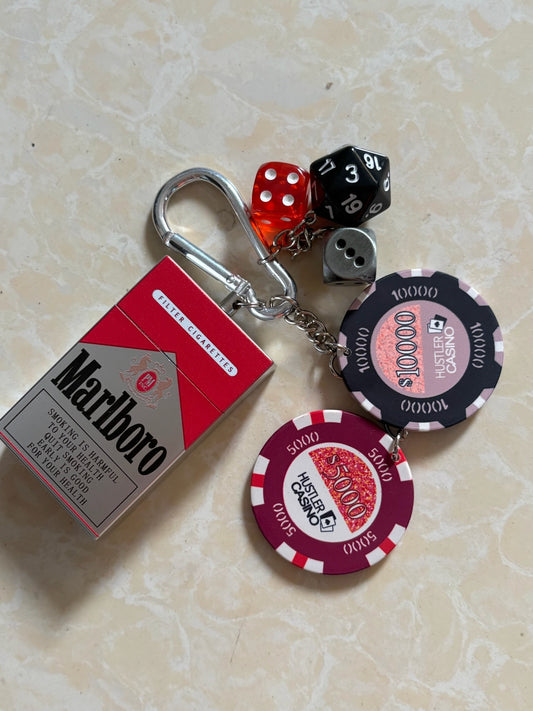 Y2K Casino Dice Cigarette Pack Keychain