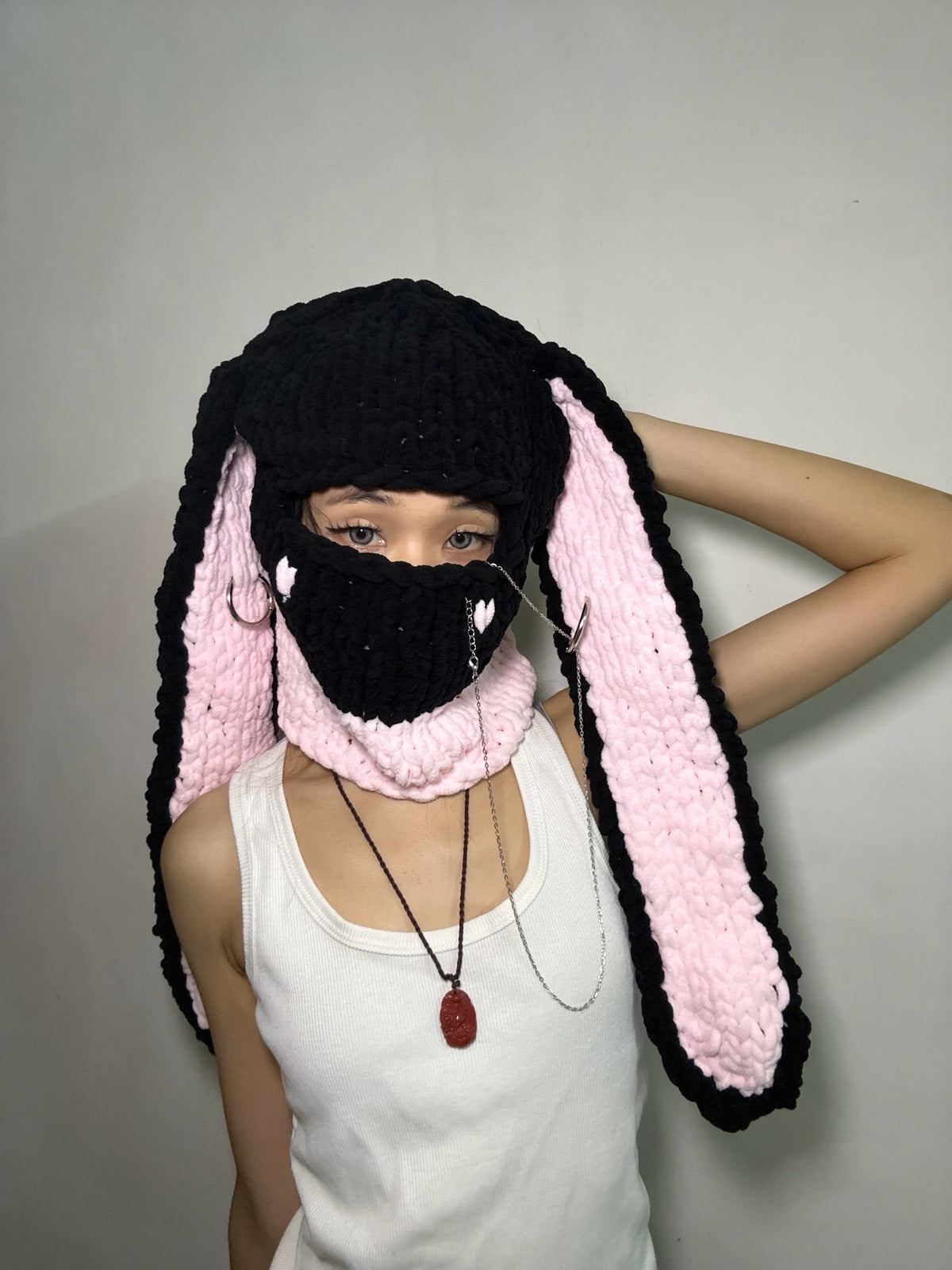 Bunny Ears Hood – Black / Light Pin