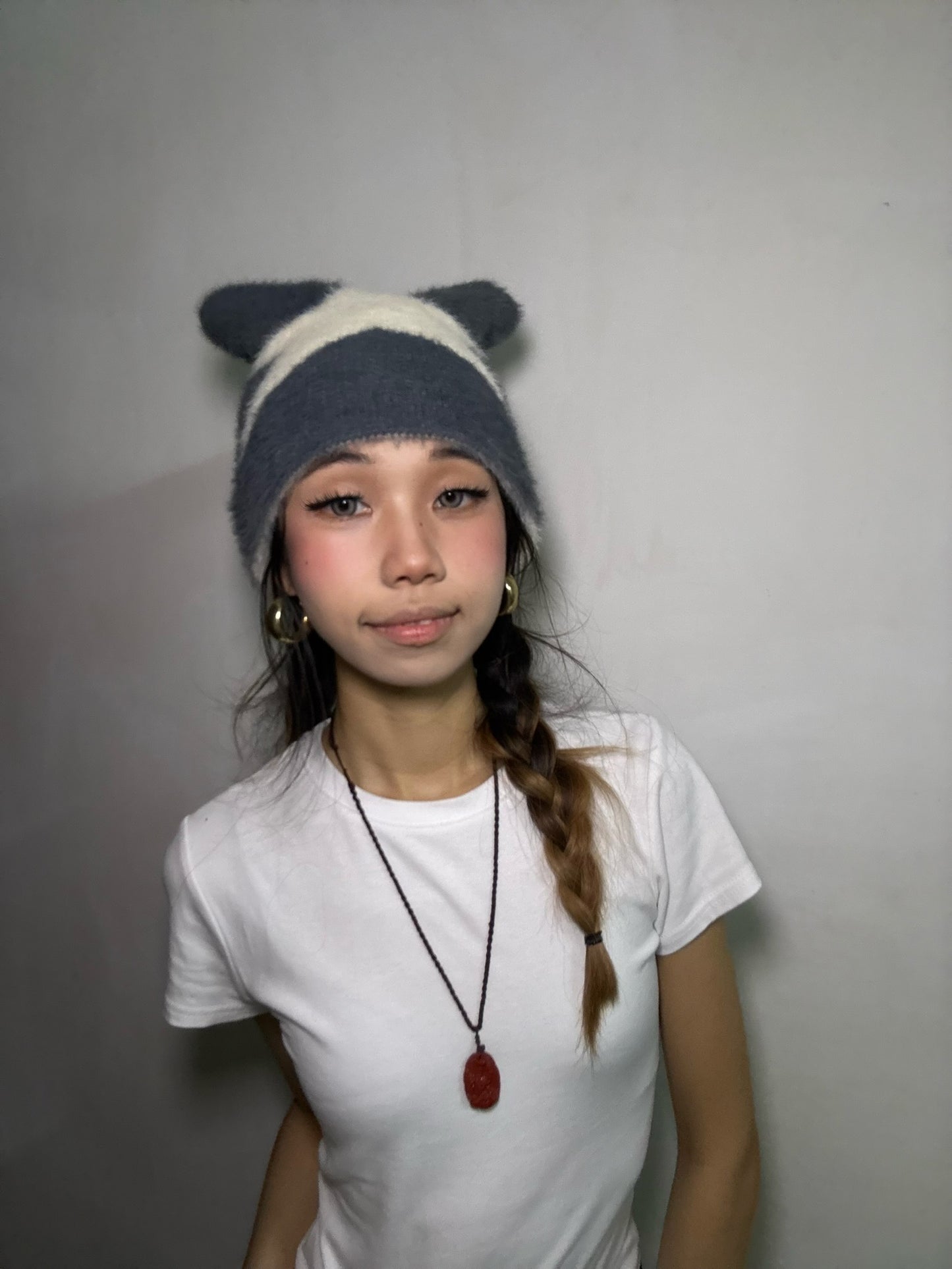 Cat Ear Star Beanie-Dark Gray