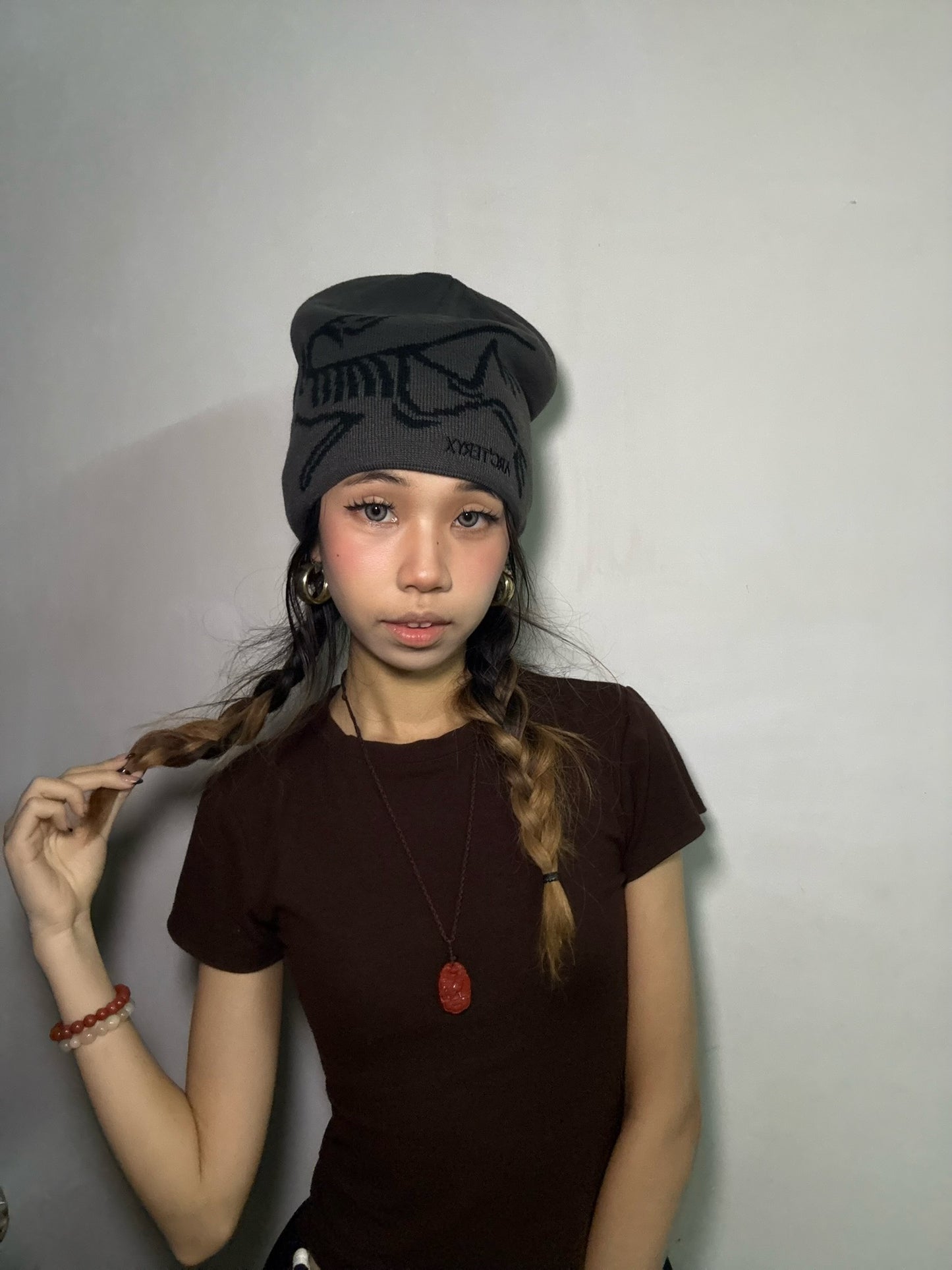 Bird Head Toque Beanie – Dark Grey