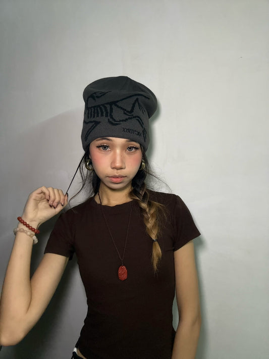 Bird Head Toque Beanie – Dark Grey