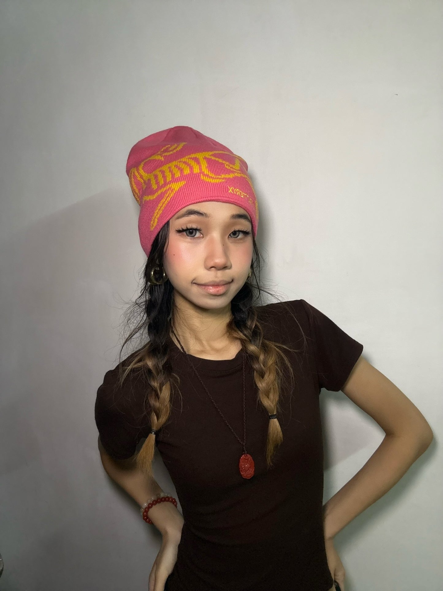 Bird Head Toque – Pink / Yellow