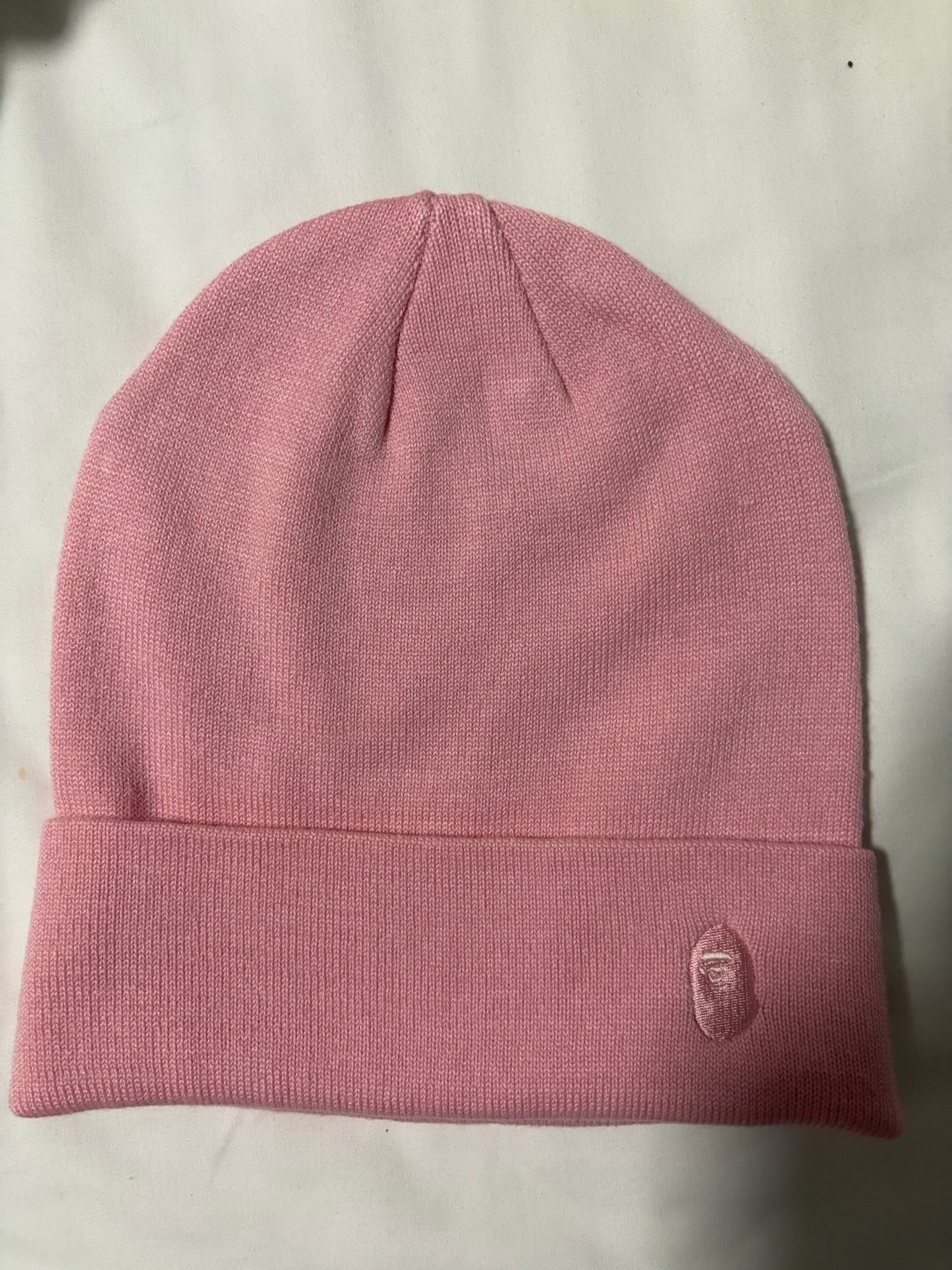 BAPE Ape Head One Point Knit Cap - Pink