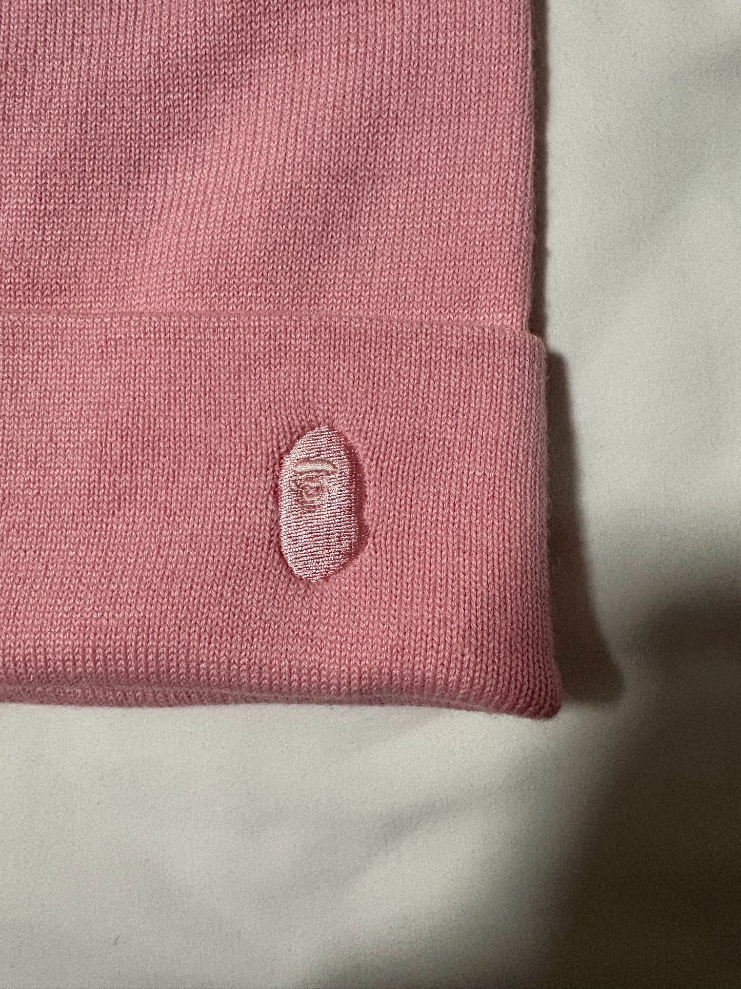 BAPE Ape Head One Point Knit Cap - Pink