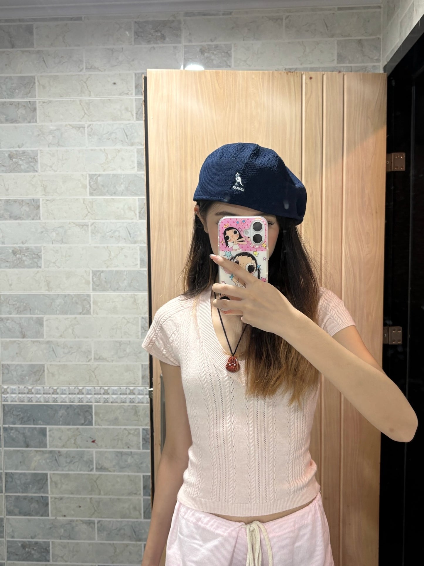 Kangol Tropic 504 Ventair flat cap-Navy bule
