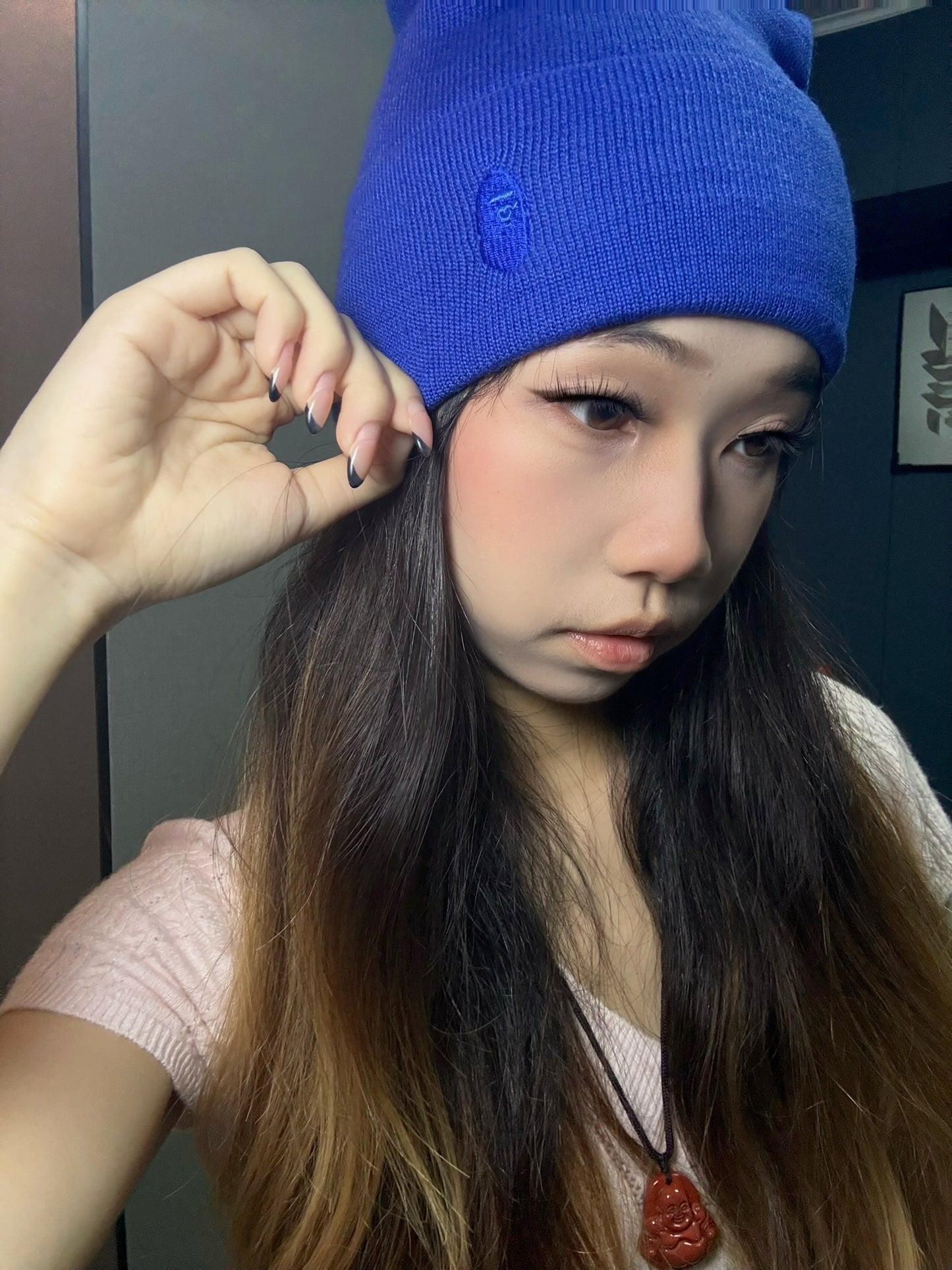 BAPE Ape Head One Point Knit Cap - Blue