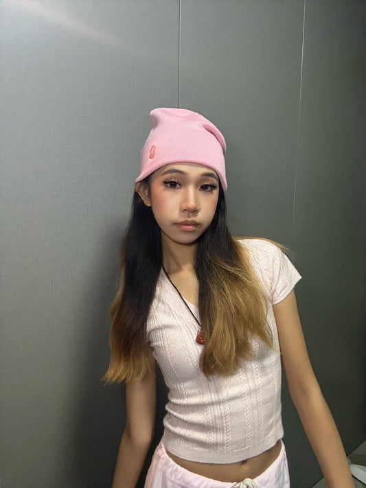 BAPE Ape Head One Point Knit Cap - Pink