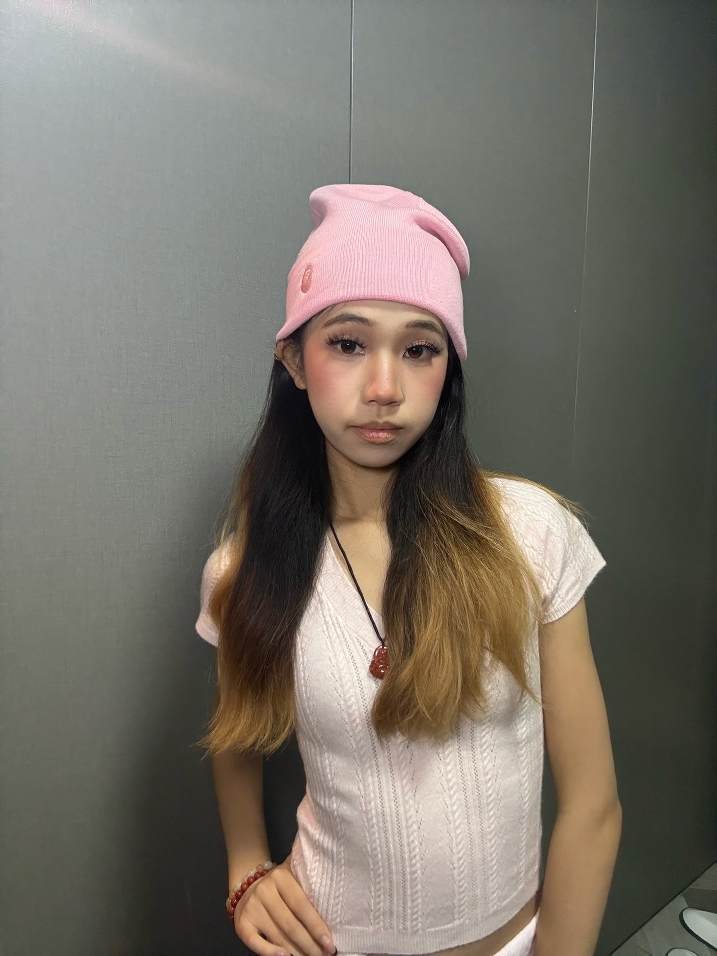 BAPE Ape Head One Point Knit Cap - Pink