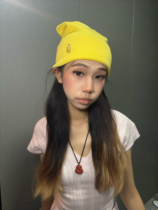 BAPE Ape Head One Point Knit Cap - Yellow