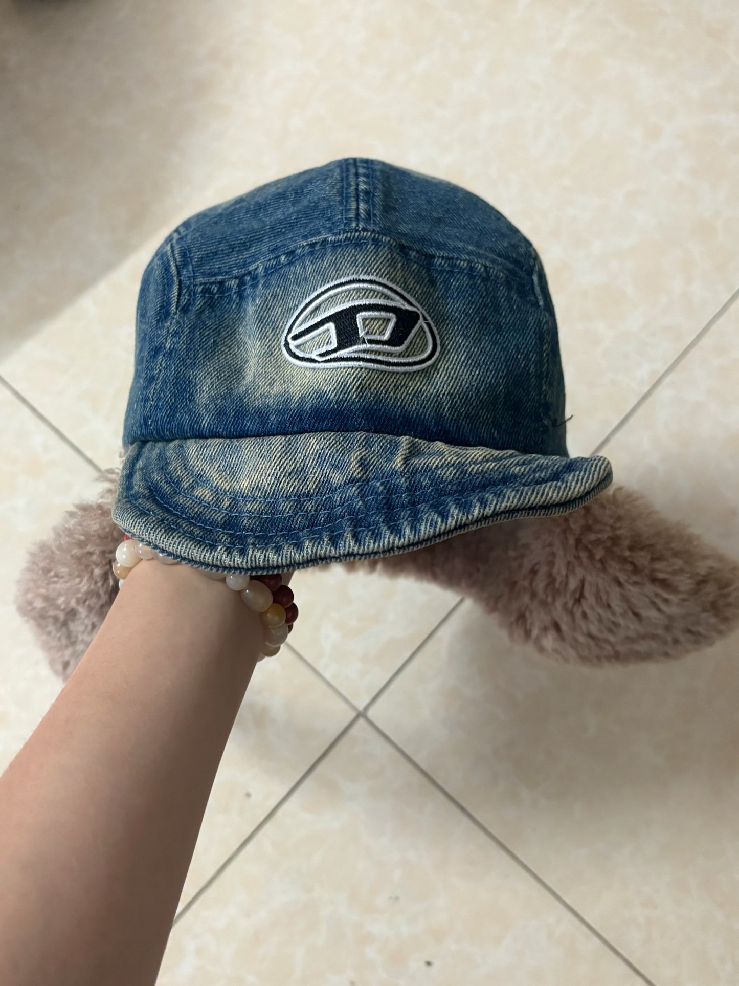 Diesel bule denim trapper hat