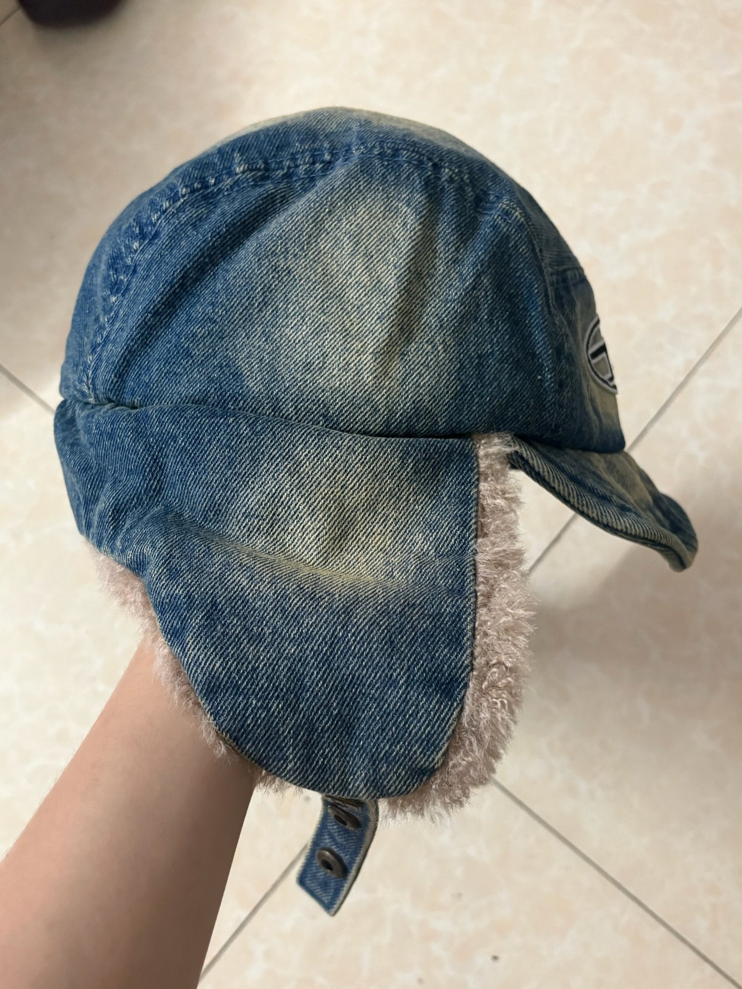 Diesel bule denim trapper hat
