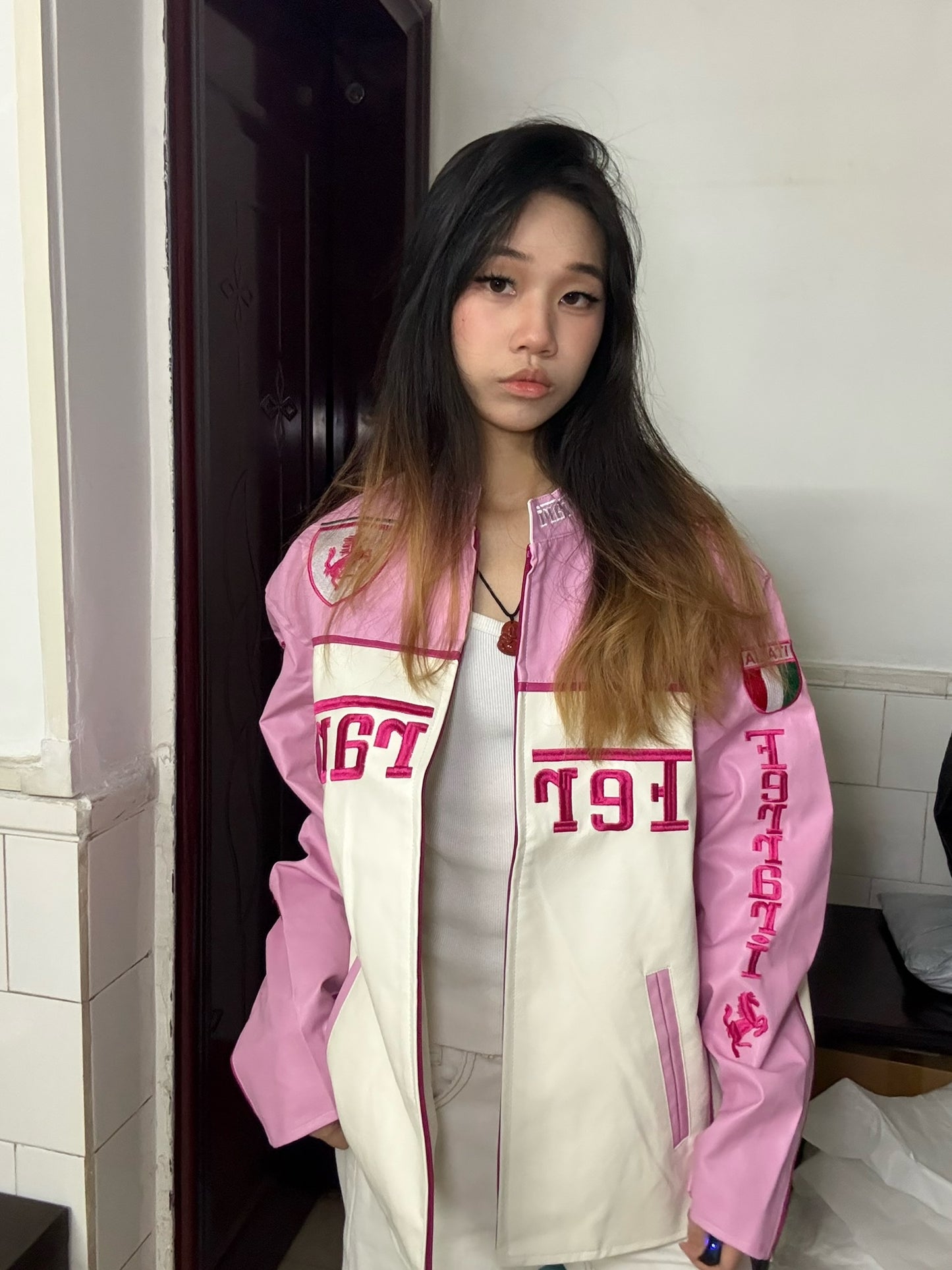 Ferrari F1 racing-Pink White