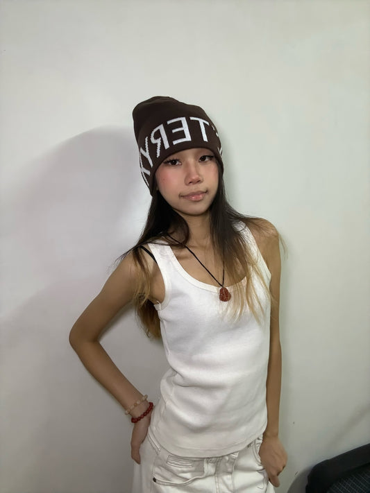 Word Head Toque – Deep Chocolate Brown
