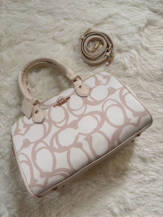 Coach Rowan Satchel Bag– ChalkPink Signature