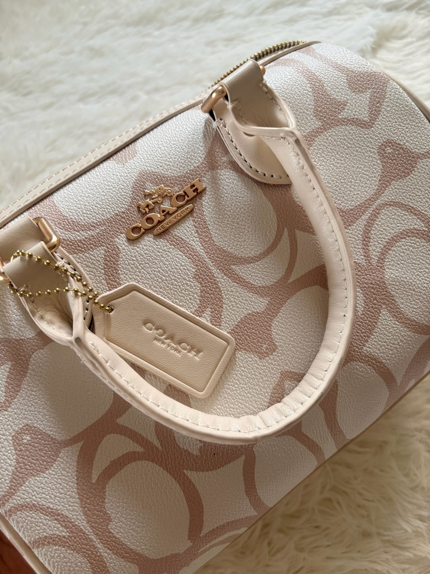 Coach Rowan Satchel Bag– ChalkPink Signature