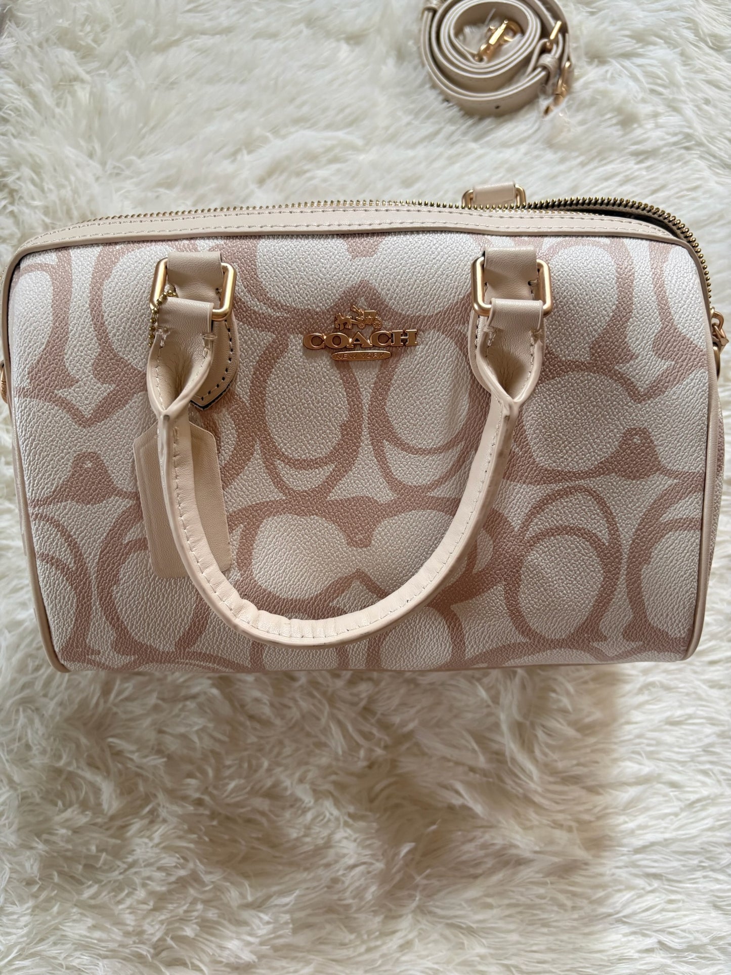Coach Rowan Satchel Bag– ChalkPink Signature