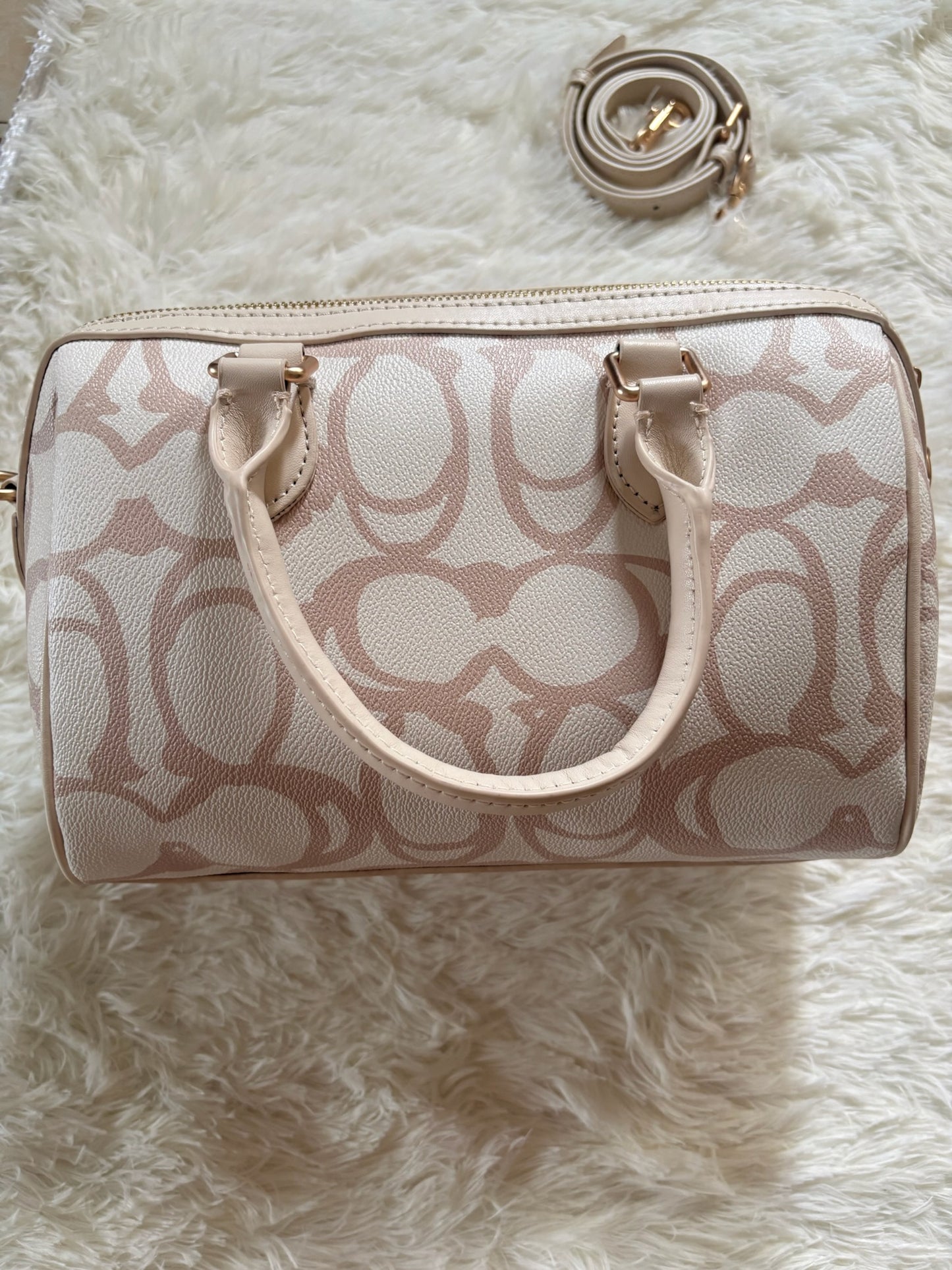 Coach Rowan Satchel Bag– ChalkPink Signature