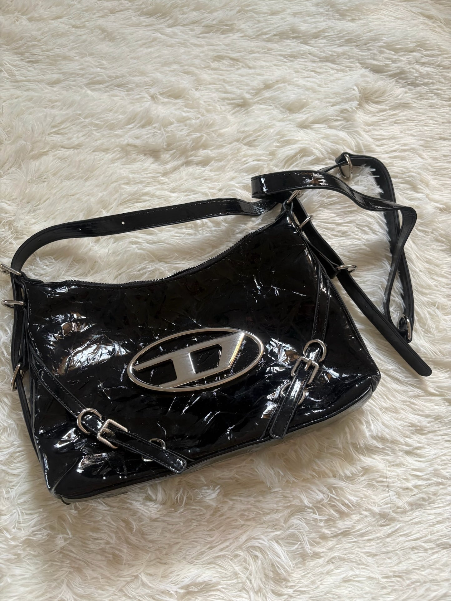 Diesel 1DR Shoulder Bag – Black Patent