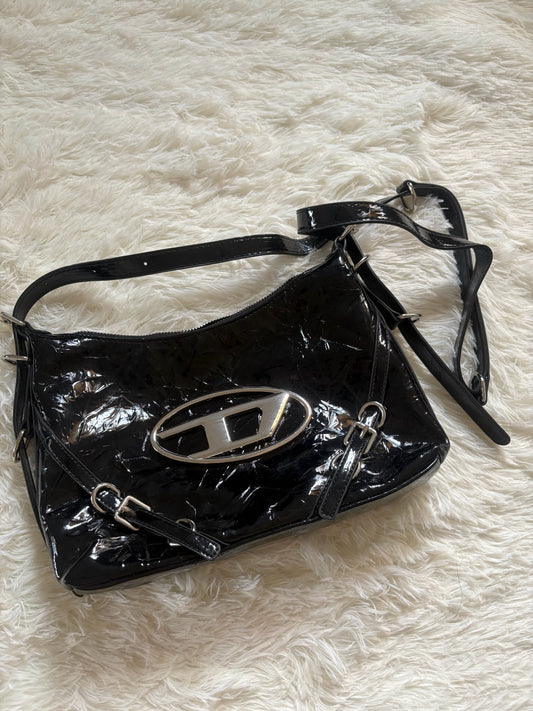 Diesel 1DR Shoulder Bag – Black Patent