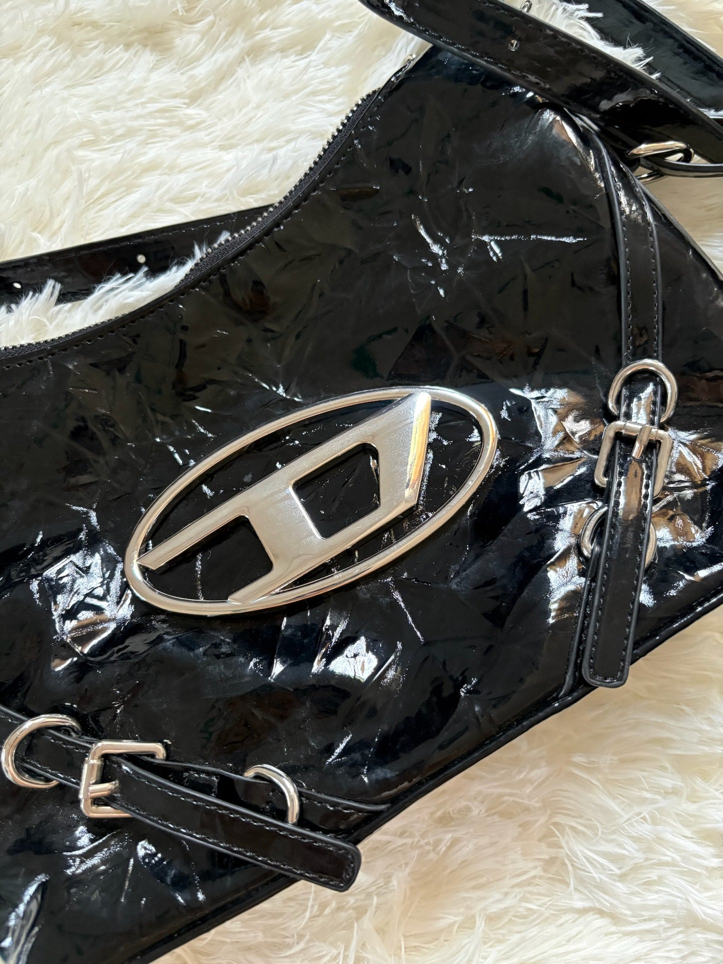 Diesel 1DR Shoulder Bag – Black Patent