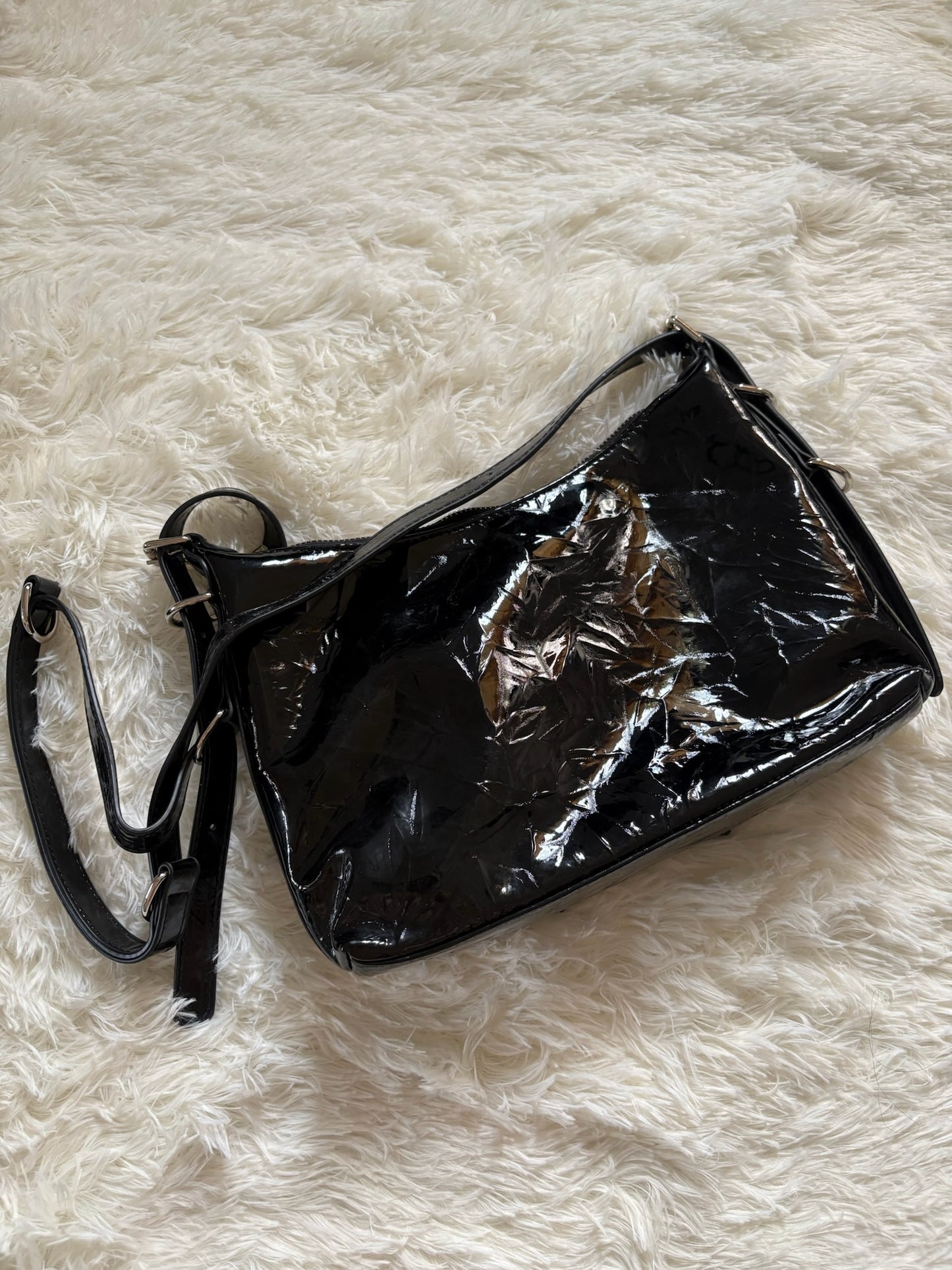 Diesel 1DR Shoulder Bag – Black Patent