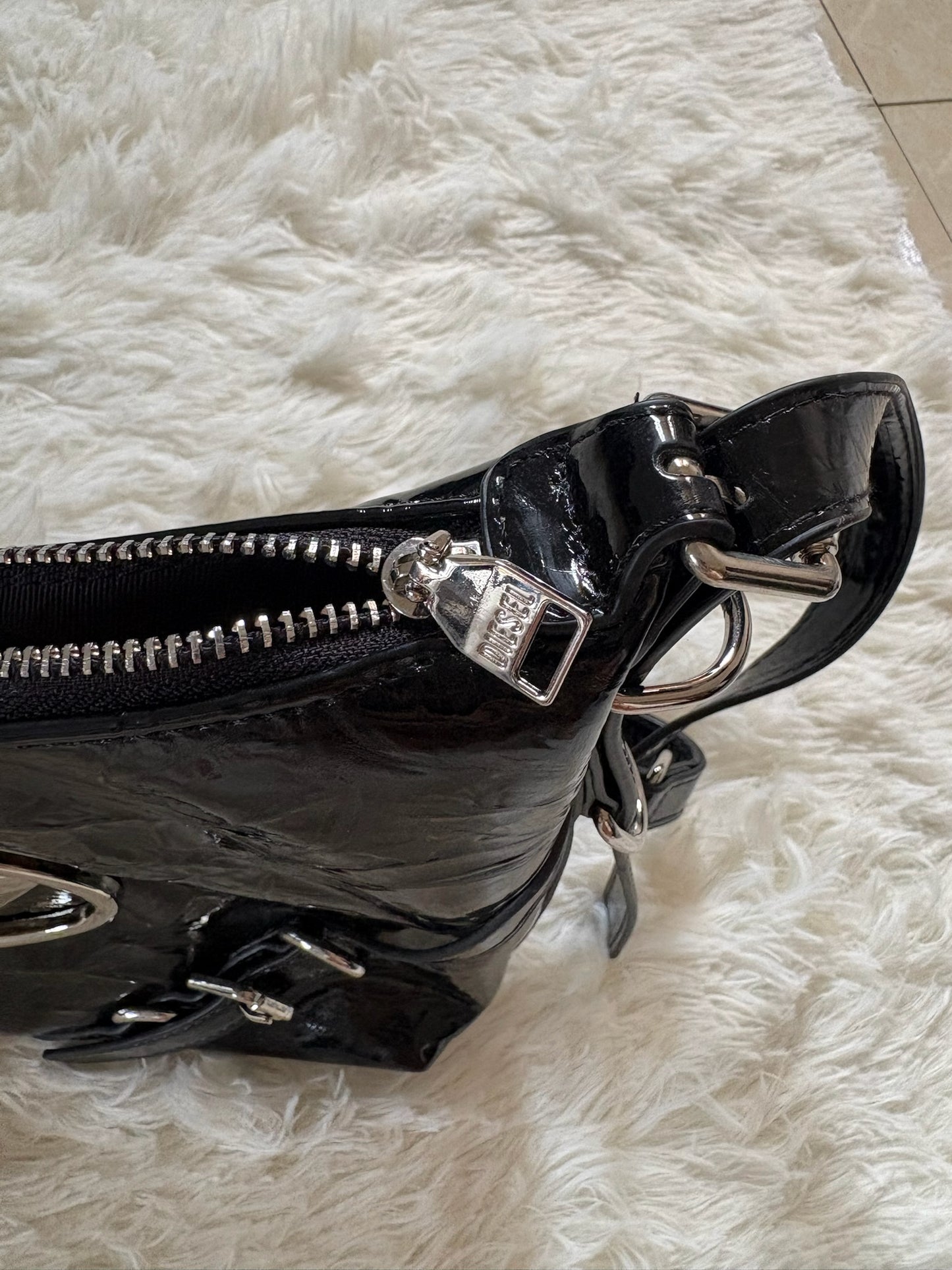 Diesel 1DR Shoulder Bag – Black Patent